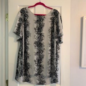 Gray and black blouse